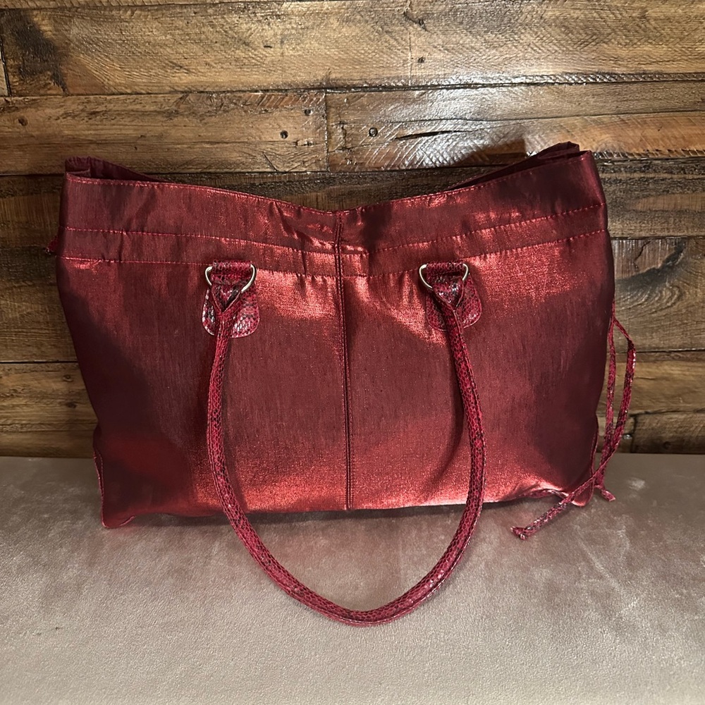 Faux Snakeskin Trimmed Travel Tote Bag by Queen Latifah